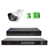 Комплект IP видеонаблюдения на 16 уличных 2 Мп камер PST IPK16CH-POE от магазина Метрамаркет