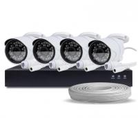 Комплект IP видеонаблюдения c 4 уличными 3 Мп камерами PST IPK04CS-POE от магазина Метрамаркет