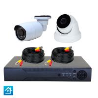 Комплект AHD видеонаблюдения с 1 уличной и 1 внутренней 8 Мп камерой PST AHD-K02BX от магазина Метрамаркет
