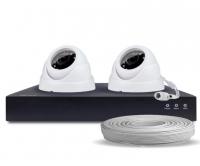 Комплект IP видеонаблюдения c 2 внутренними 3 Mp камерами PST IPK02AS-POE от магазина Метрамаркет