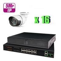 Комплект IP видеонаблюдения на 16 уличных 5 Мп камер PST IPK16CF-POE от магазина Метрамаркет