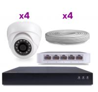 Комплект IP видеонаблюдения c 4 внутренними 3 Mp камерами PST IPK04AS от магазина Метрамаркет
