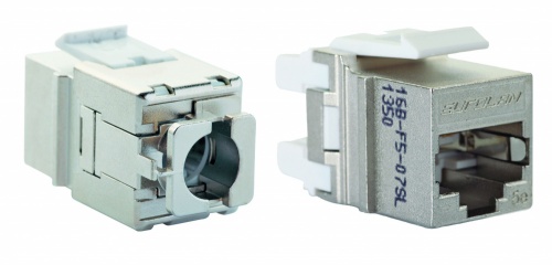 Розеточный модуль EUROLAN 16B-F5-07SL Keystone категории 5e FTP, 1xRJ45, T568A/B, серебристый от магазина Метрамаркет