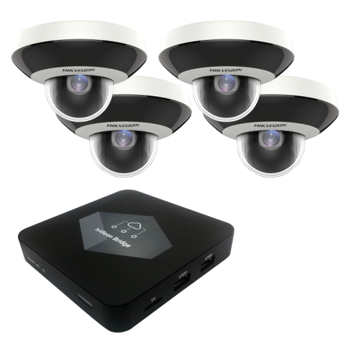 Комплект видеонаблюдения Ivideon Bridge + 4 IP-камеры Hikvision DS-2DE1A200IW-DE3 (2.8 mm) от магазина Метрамаркет