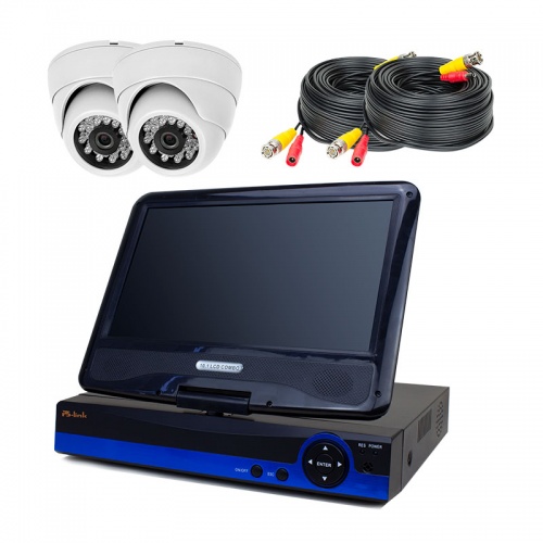 Комплект AHD видеонаблюдения с 2 внутренними камерами 2 Мп и монитором для дома, офиса PST AHD-K9102AH от магазина Метрамаркет