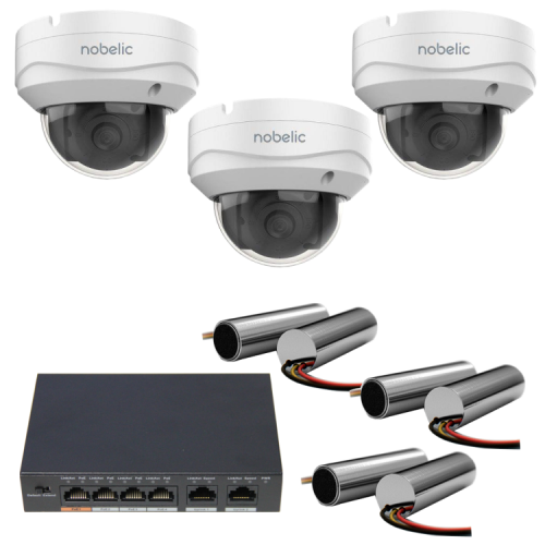 Комплект видеонаблюдения «Умный офис+звук» с IP-камерами Nobelic NBLC-2231F-ASD и микрофонами Stellberry M-30 от магазина Метрамаркет