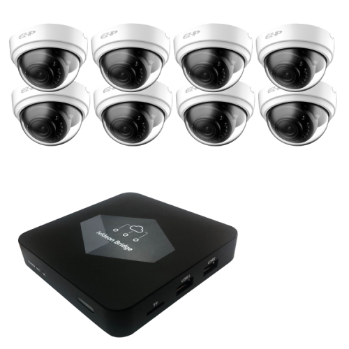 Комплект видеонаблюдения Ivideon Bridge + 8 IP-камер EZ-IP EZ-IPC-D1B20P-0280B от магазина Метрамаркет