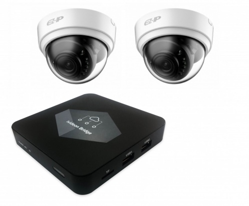 Комплект видеонаблюдения Ivideon Bridge + 2 IP-камеры EZ-IP EZ-IPC-D1B20P-0280B от магазина Метрамаркет