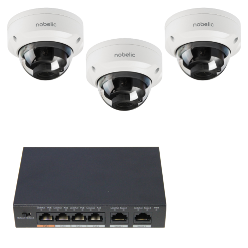 Комплект видеонаблюдения «Умный офис» с IP-камерами Nobelic NBLC-2230V-SD от магазина Метрамаркет