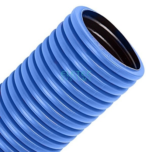 Труба гофрированная двустенная Промрукав ПНД жесткая тип 450 (SN12) синяя д 90 6 м (36 м/уп) от магазина Метрамаркет