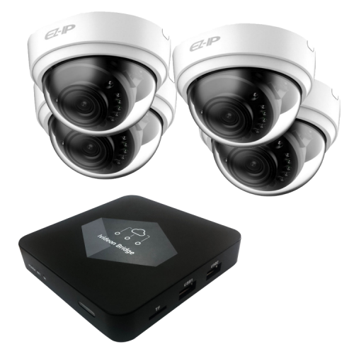 Комплект видеонаблюдения Ivideon Bridge + 4 IP-камеры EZ-IP EZ-IPC-D1B20P-0280B от магазина Метрамаркет