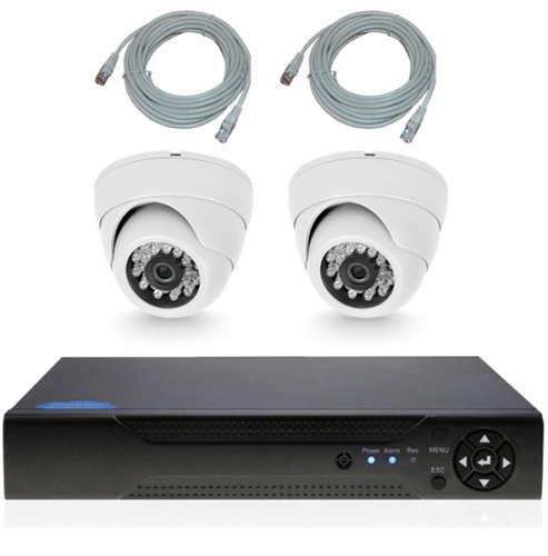 Комплект IP видеонаблюдения c 2 внутренними 2Mp камерами PST IPK02AH-POE от магазина Метрамаркет