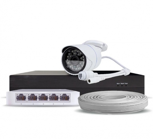 Комплект IP видеонаблюдения c 1 уличной 3 Мп камерой PST IPK01CS от магазина Метрамаркет