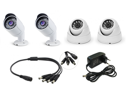 Комплект 1Mp AHD видеонаблюдения на 2 уличные и 2 внутренние камеры PST AHD-K04BL от магазина Метрамаркет