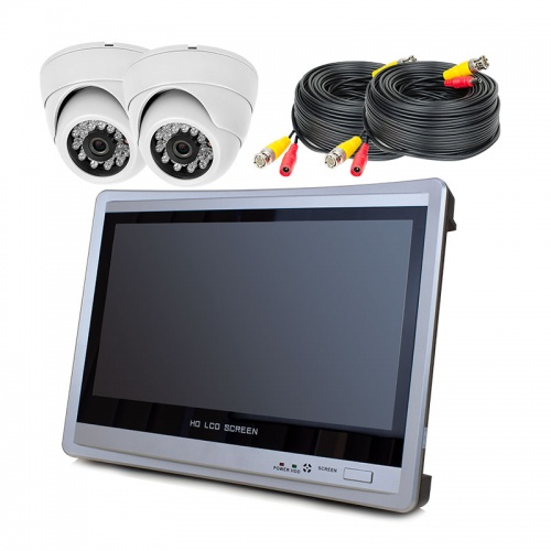 Комплект AHD видеонаблюдения с 2 внутренними камерами 2 Мп и монитором для дома, офиса PST AHD-K8102AH от магазина Метрамаркет