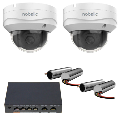 Комплект видеонаблюдения «Умный магазин + звук» с IP-камерами Nobelic NBLC-2231F-ASD и микрофонами Stellberry M-30 от магазина Метрамаркет