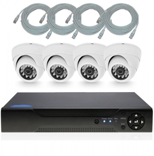 Комплект IP видеонаблюдения c 4 внутренними 2Mp камерами PST IPK04AH-POE от магазина Метрамаркет