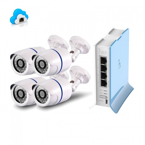 Комплект облачного видеонаблюдения с 4 уличными камерами 2 Мп PST-LD04CH от магазина Метрамаркет