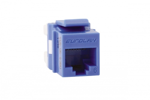 Розеточный модуль EUROLAN 16B-U6-03BU Keystone категории 6 UTP, 1xRJ45, T568A/B, синий от магазина Метрамаркет