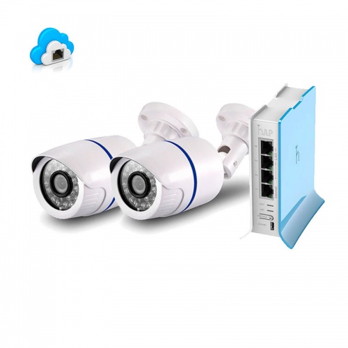 Комплект облачного видеонаблюдения с 2 уличными камерами 2 Мп PST-LD02CH от магазина Метрамаркет