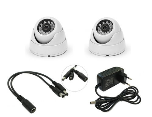 Комплект 1Mp AHD камер видеонаблюдения для офиса, частного дома на 2 внутренних камеры PST AHD-K02AL от магазина Метрамаркет
